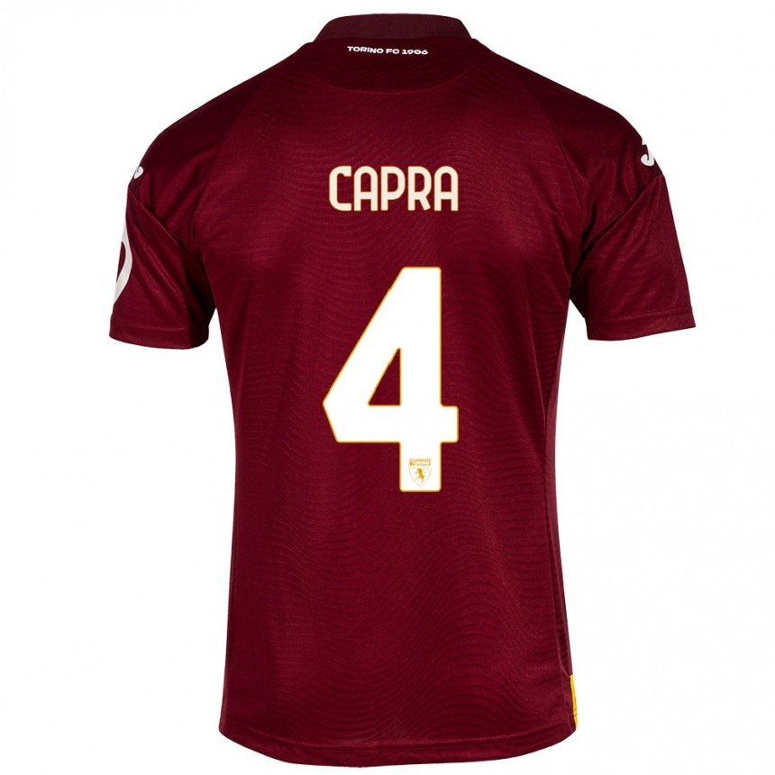 Niño Fútbol Camiseta Valentina Capra #4 Rojo Oscuro 1ª Equipación 2023/24 México