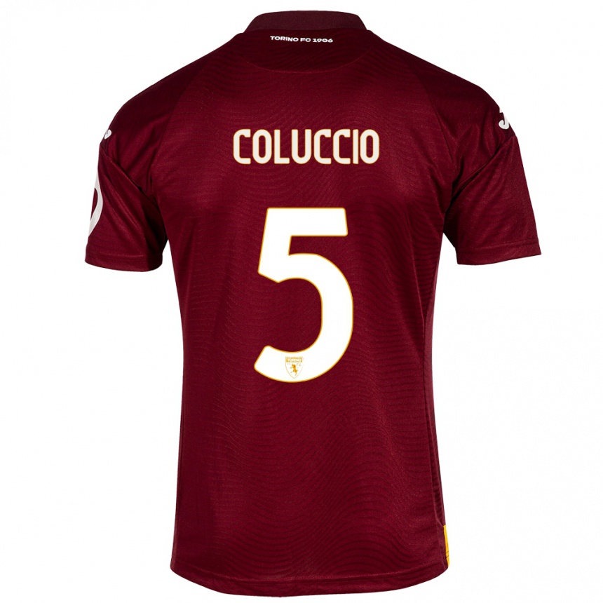 Niño Fútbol Camiseta Francesca Coluccio #5 Rojo Oscuro 1ª Equipación 2023/24 México