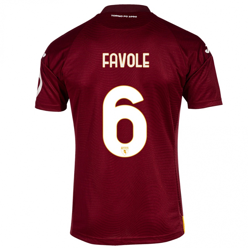 Niño Fútbol Camiseta Stefania Favole #6 Rojo Oscuro 1ª Equipación 2023/24 México