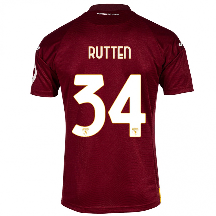 Niño Fútbol Camiseta Jill Rutten #34 Rojo Oscuro 1ª Equipación 2023/24 México