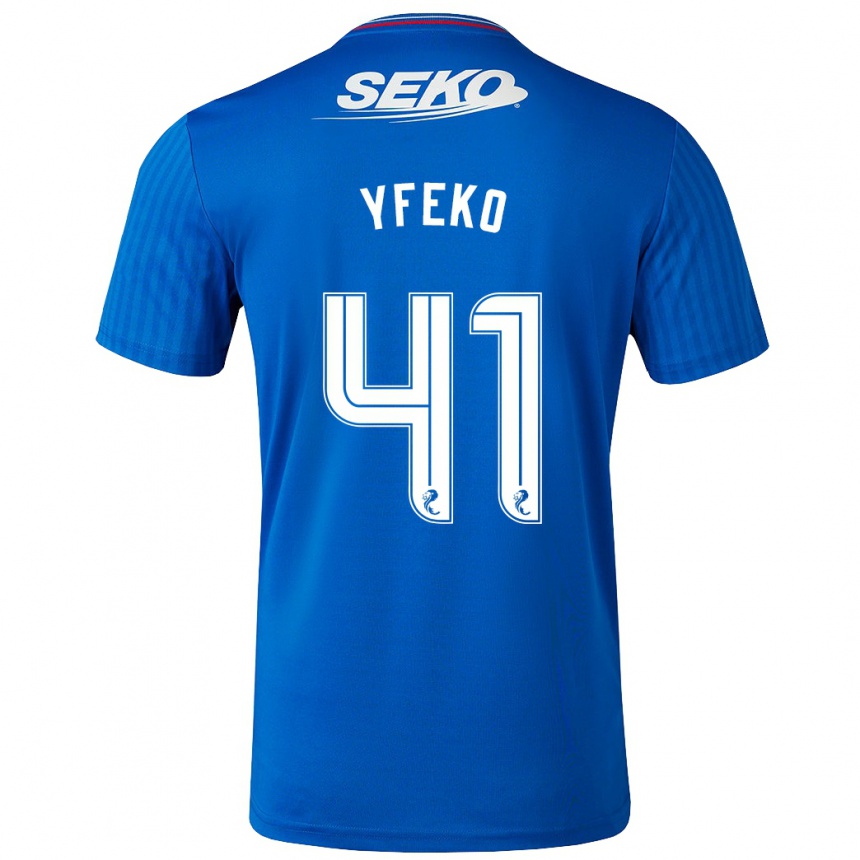 Niño Fútbol Camiseta Johnly Yfeko #41 Azul 1ª Equipación 2023/24 México
