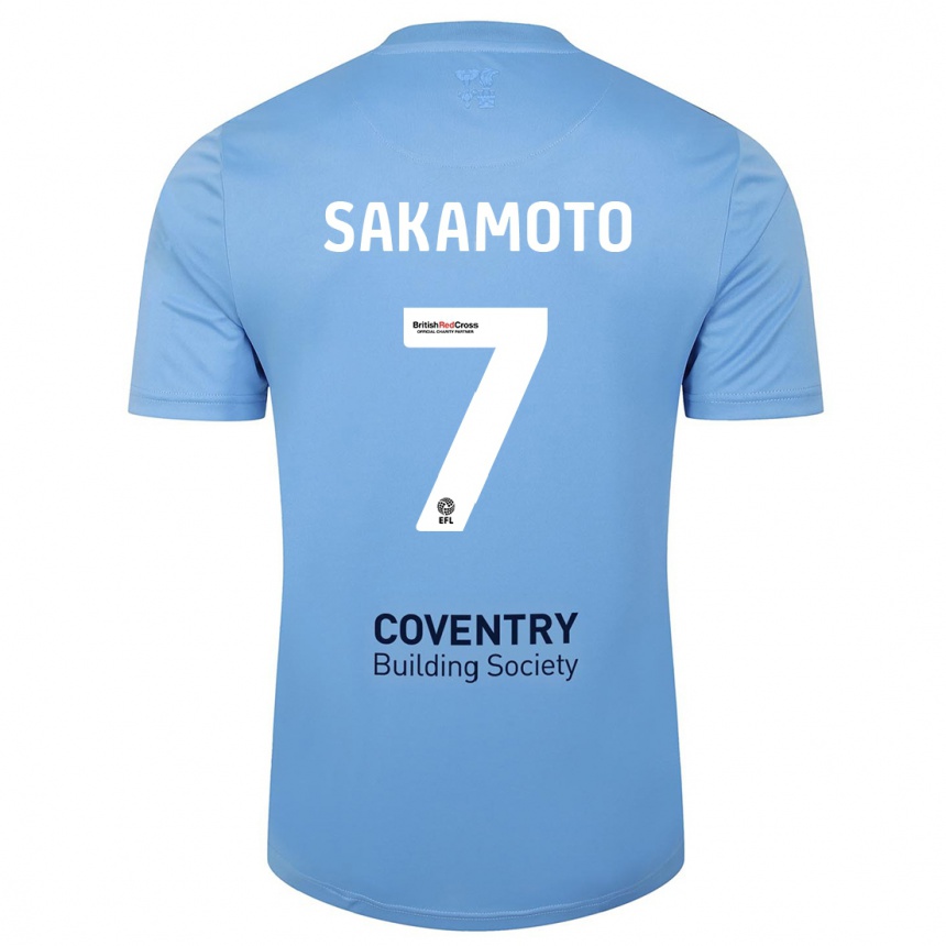 Niño Fútbol Camiseta Tatsuhiro Sakamoto #7 Cielo Azul 1ª Equipación 2023/24 México