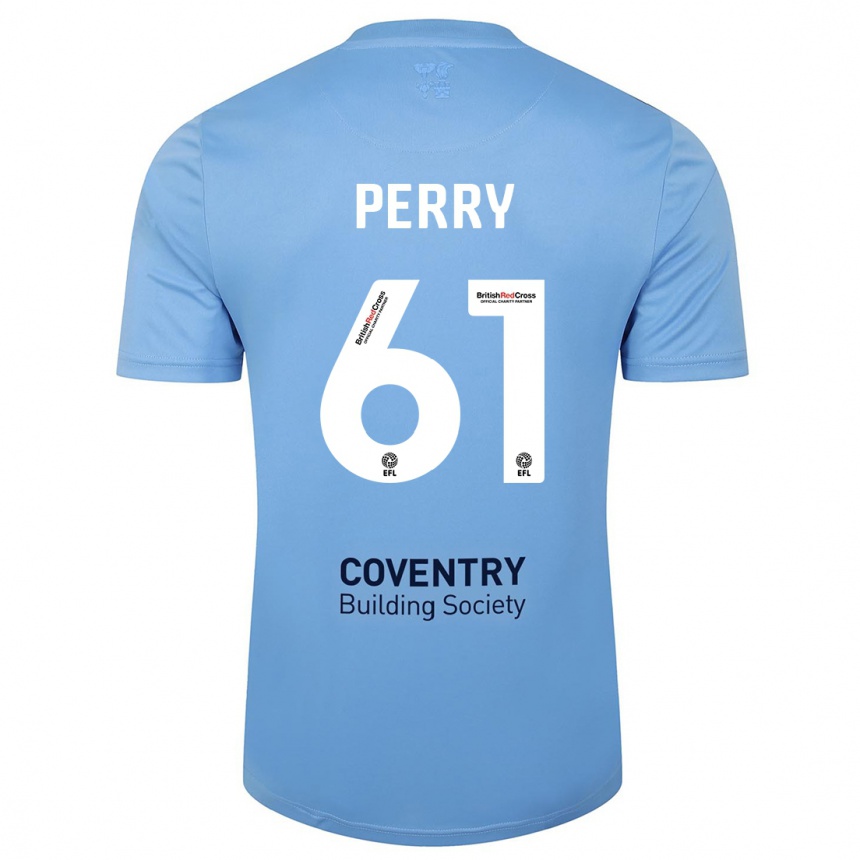 Niño Fútbol Camiseta Callum Perry #61 Cielo Azul 1ª Equipación 2023/24 México