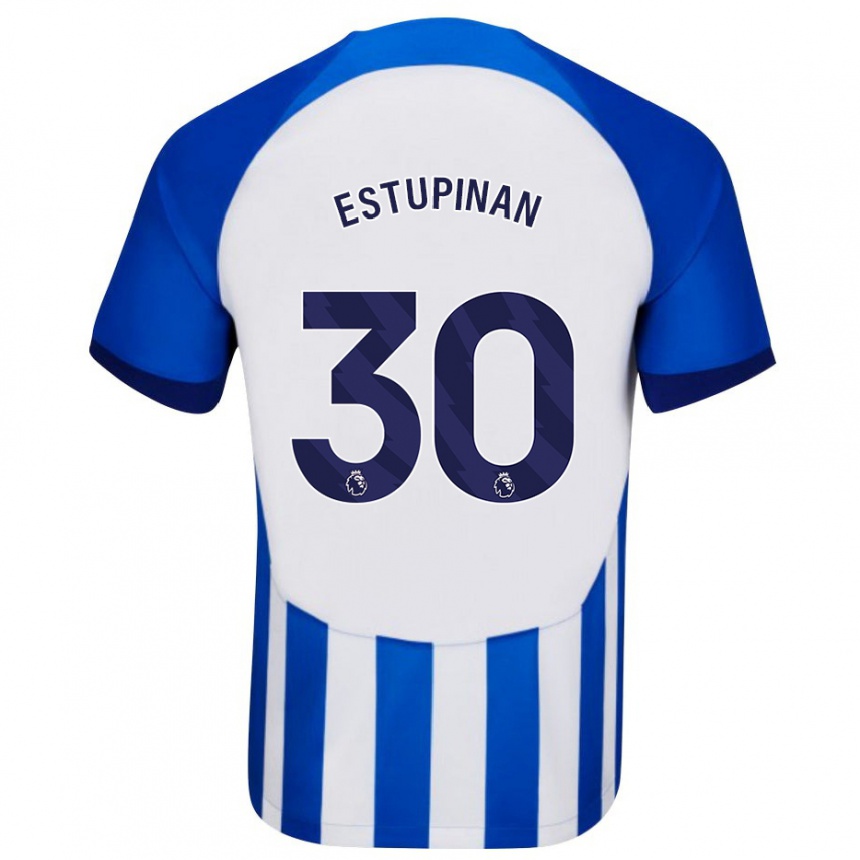 Niño Fútbol Camiseta Pervis Estupiñán #30 Azul 1ª Equipación 2023/24 México