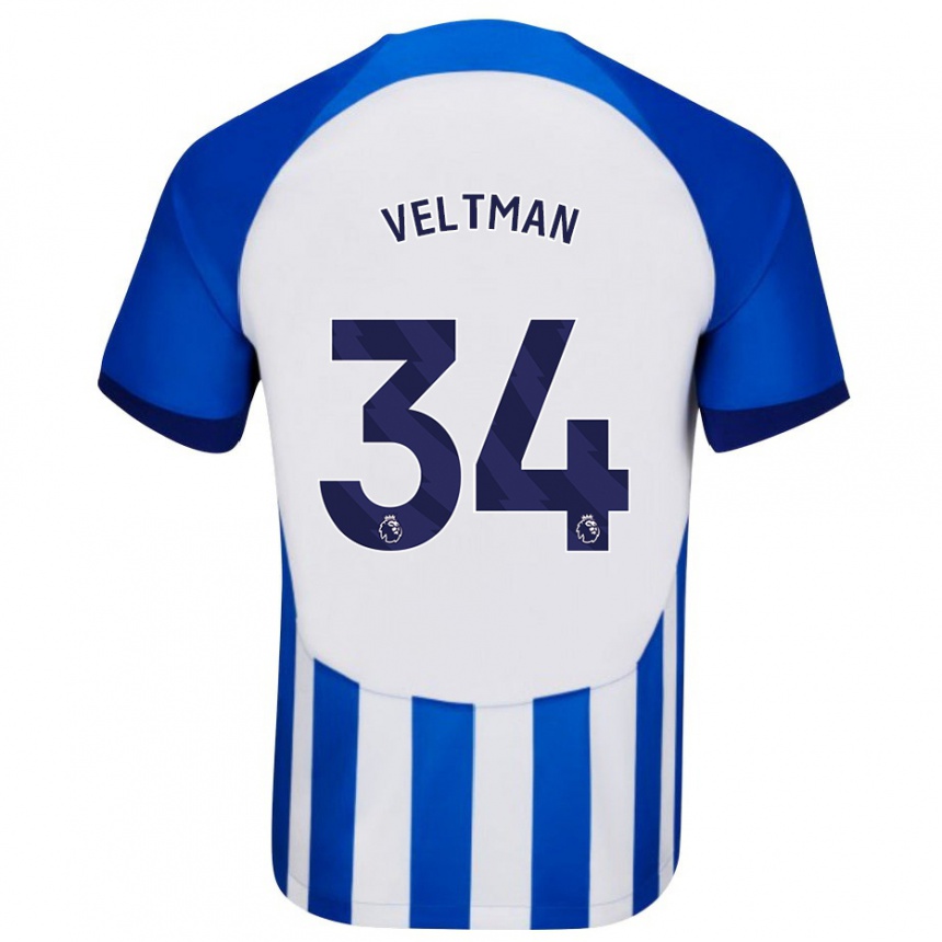 Niño Fútbol Camiseta Joël Veltman #34 Azul 1ª Equipación 2023/24 México