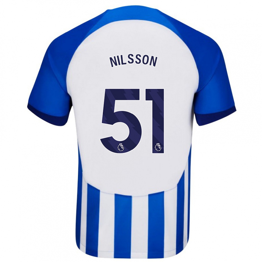 Niño Fútbol Camiseta Casper Nilsson #51 Azul 1ª Equipación 2023/24 México