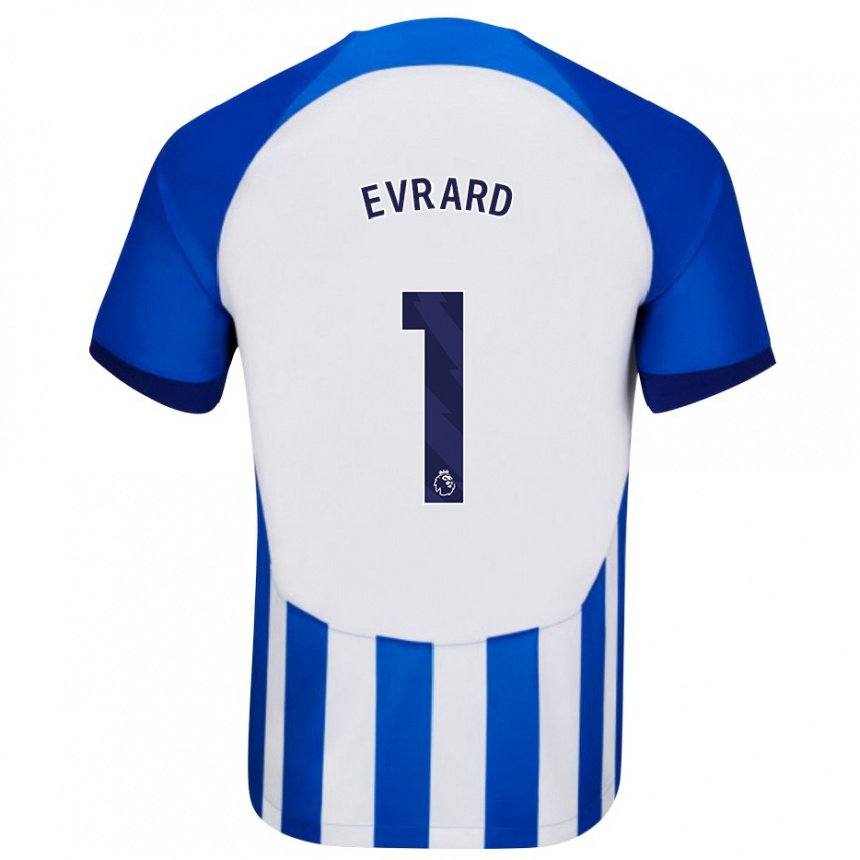 Niño Fútbol Camiseta Nicky Evrard #1 Azul 1ª Equipación 2023/24 México