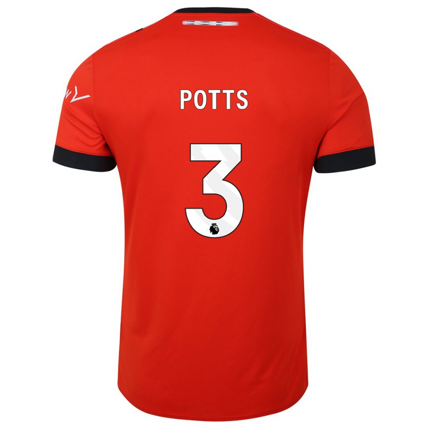 Niño Fútbol Camiseta Dan Potts #3 Rojo 1ª Equipación 2023/24 México