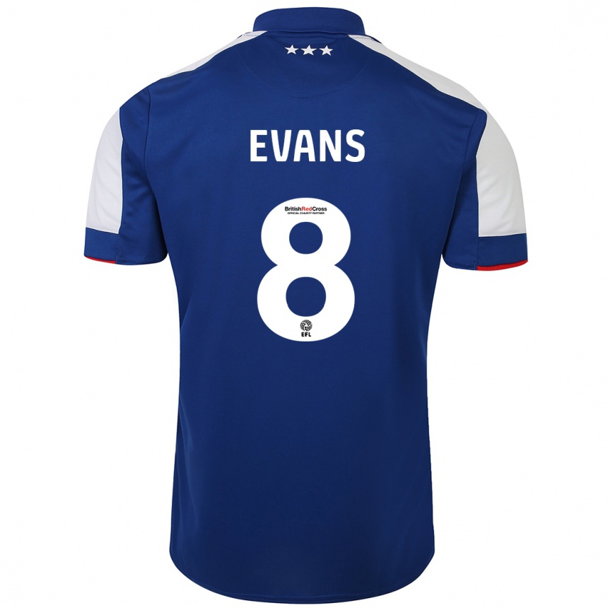 Niño Fútbol Camiseta Lee Evans #8 Azul 1ª Equipación 2023/24 México