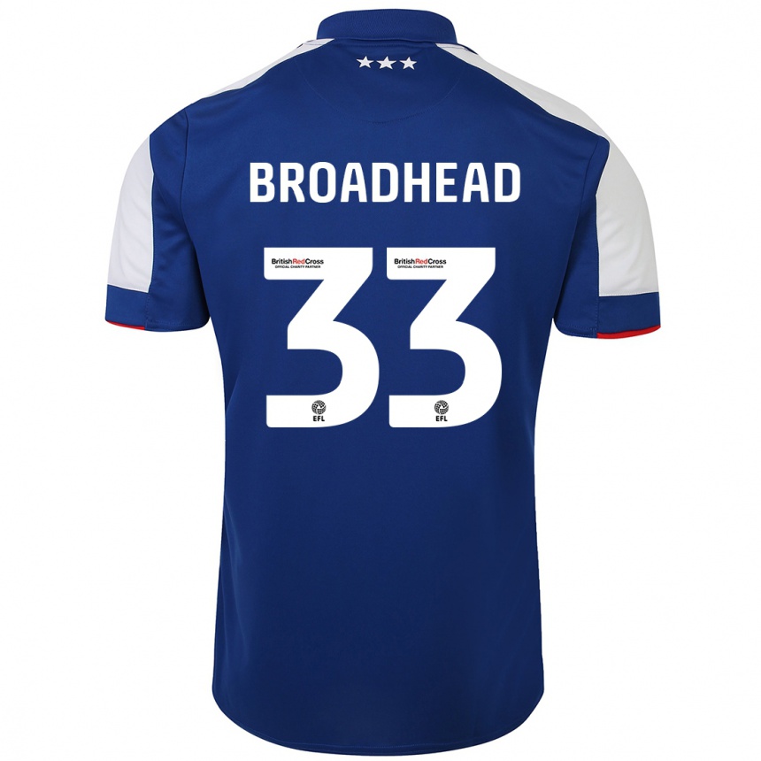 Niño Fútbol Camiseta Nathan Broadhead #33 Azul 1ª Equipación 2023/24 México