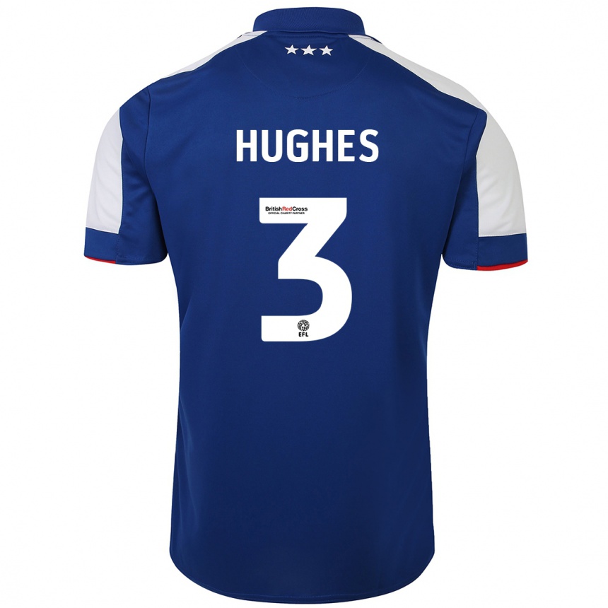 Niño Fútbol Camiseta Summer Hughes #3 Azul 1ª Equipación 2023/24 México