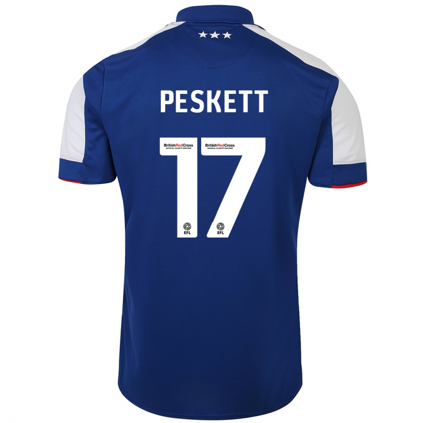 Niño Fútbol Camiseta Sophie Peskett #17 Azul 1ª Equipación 2023/24 México