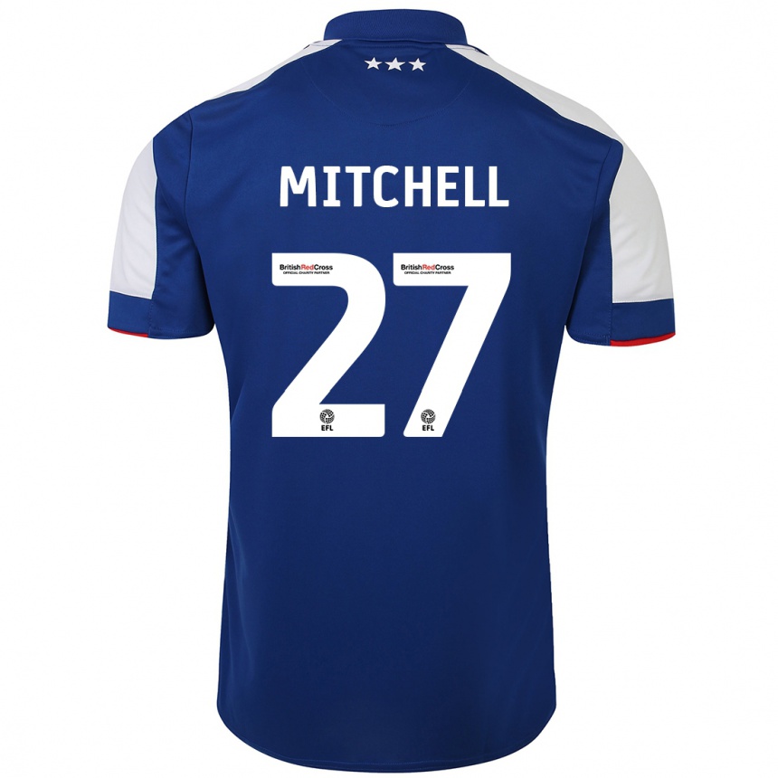 Niño Fútbol Camiseta Leah Mitchell #27 Azul 1ª Equipación 2023/24 México
