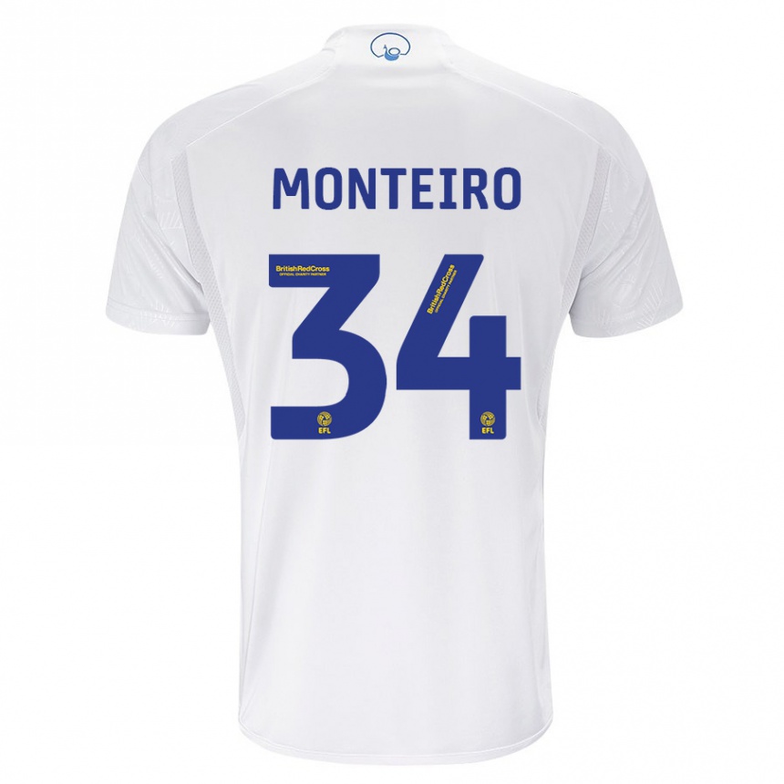 Niño Fútbol Camiseta Diogo Monteiro #34 Blanco 1ª Equipación 2023/24 México