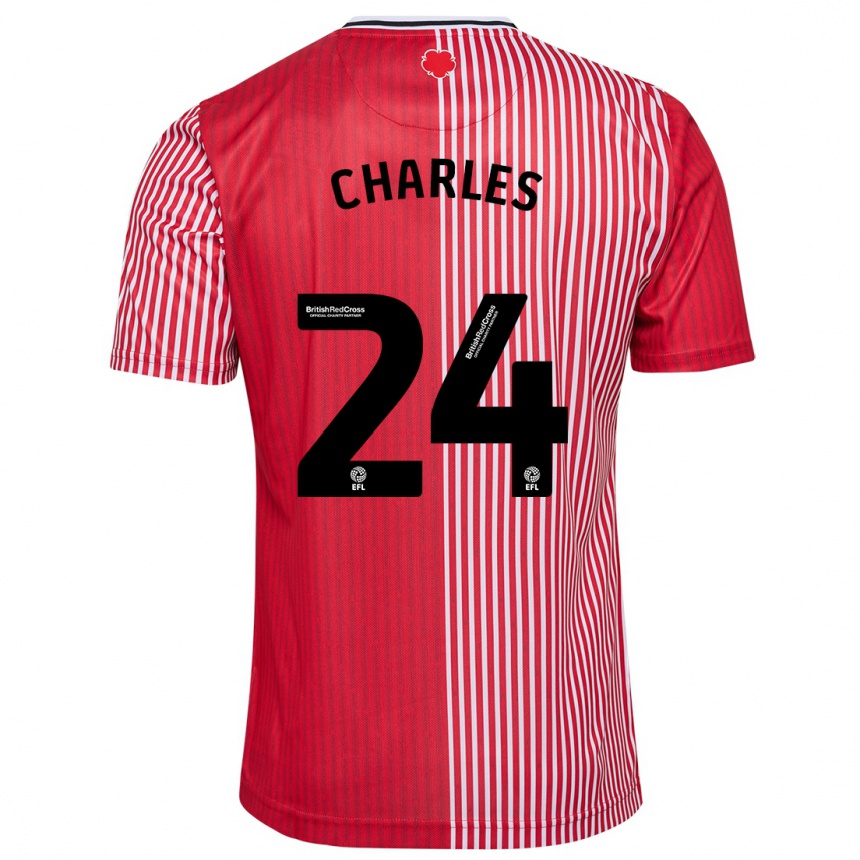 Niño Fútbol Camiseta Shea Charles #24 Rojo 1ª Equipación 2023/24 México