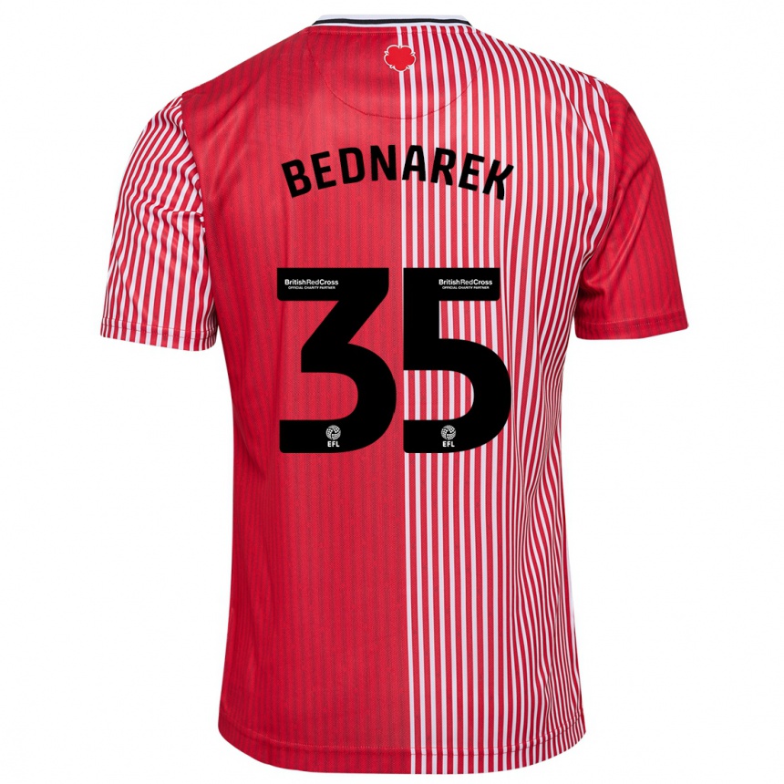 Niño Fútbol Camiseta Jan Bednarek #35 Rojo 1ª Equipación 2023/24 México