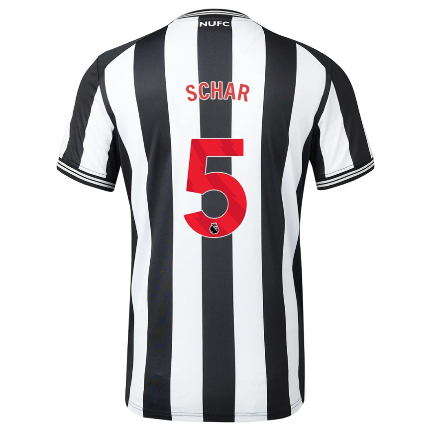 Niño Fútbol Camiseta Fabian Schär #5 Blanco Negro 1ª Equipación 2023/24 México