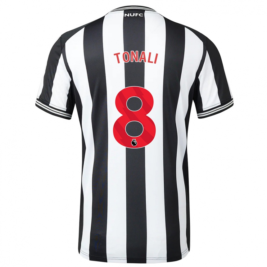 Niño Fútbol Camiseta Sandro Tonali #8 Blanco Negro 1ª Equipación 2023/24 México