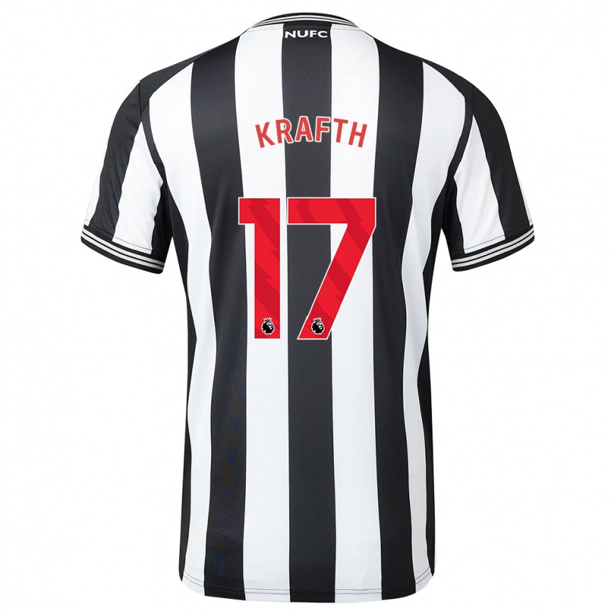 Niño Fútbol Camiseta Emil Krafth #17 Blanco Negro 1ª Equipación 2023/24 México