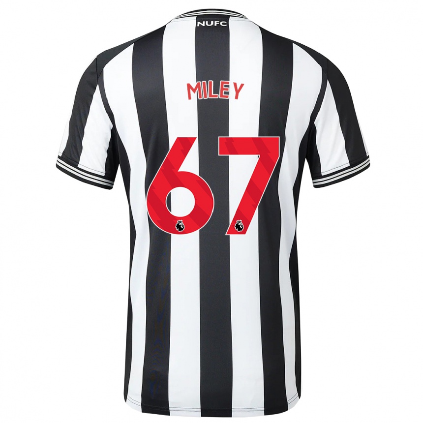 Niño Fútbol Camiseta Lewis Miley #67 Blanco Negro 1ª Equipación 2023/24 México