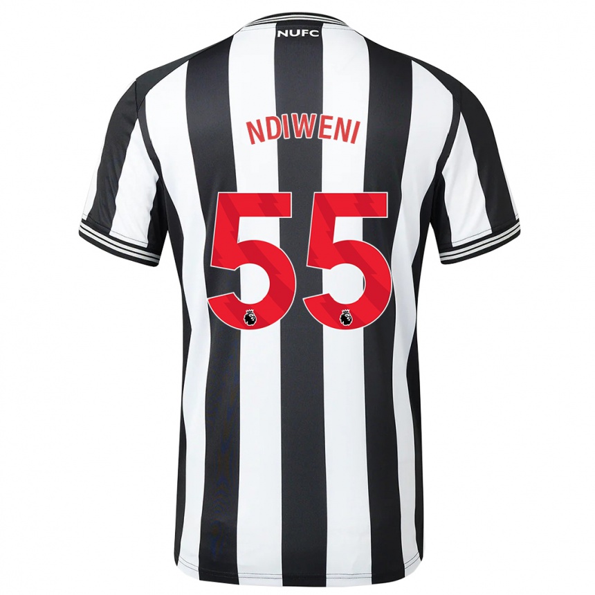 Niño Fútbol Camiseta Michael Ndiweni #55 Blanco Negro 1ª Equipación 2023/24 México