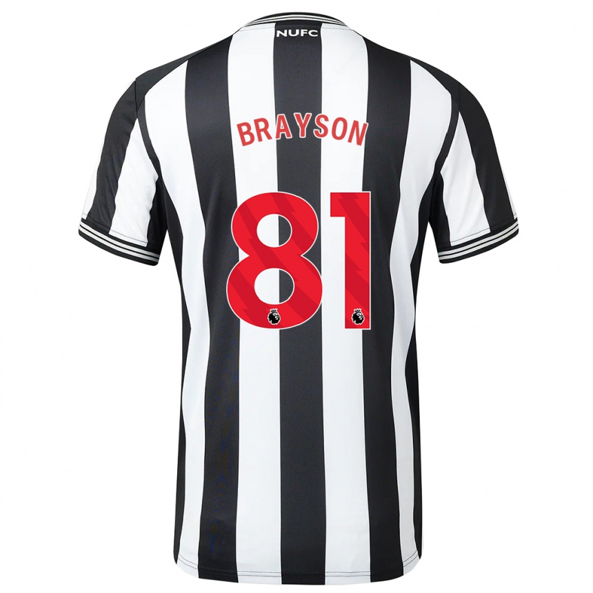 Niño Fútbol Camiseta Joe Brayson #81 Blanco Negro 1ª Equipación 2023/24 México