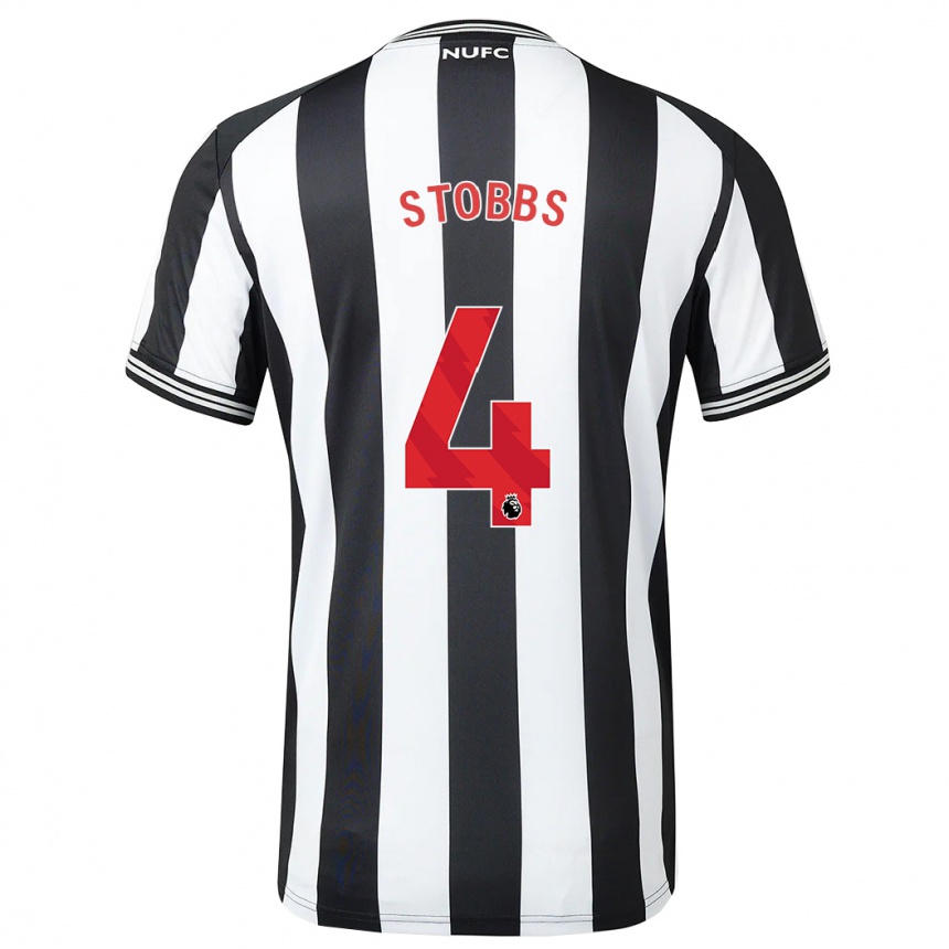 Niño Fútbol Camiseta Amber-Keegan Stobbs #4 Blanco Negro 1ª Equipación 2023/24 México