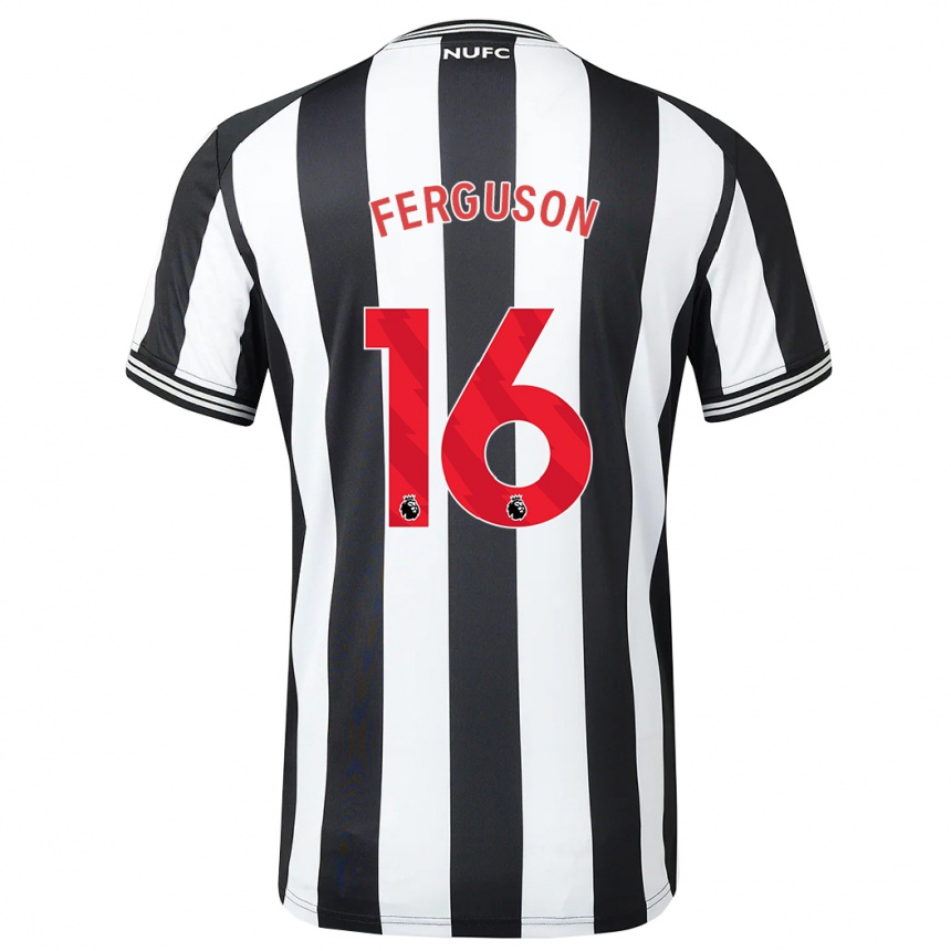 Niño Fútbol Camiseta Becky Ferguson #16 Blanco Negro 1ª Equipación 2023/24 México