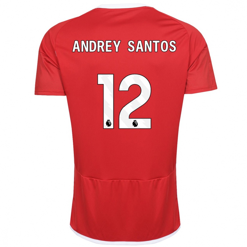 Niño Fútbol Camiseta Andrey Santos #12 Rojo 1ª Equipación 2023/24 México