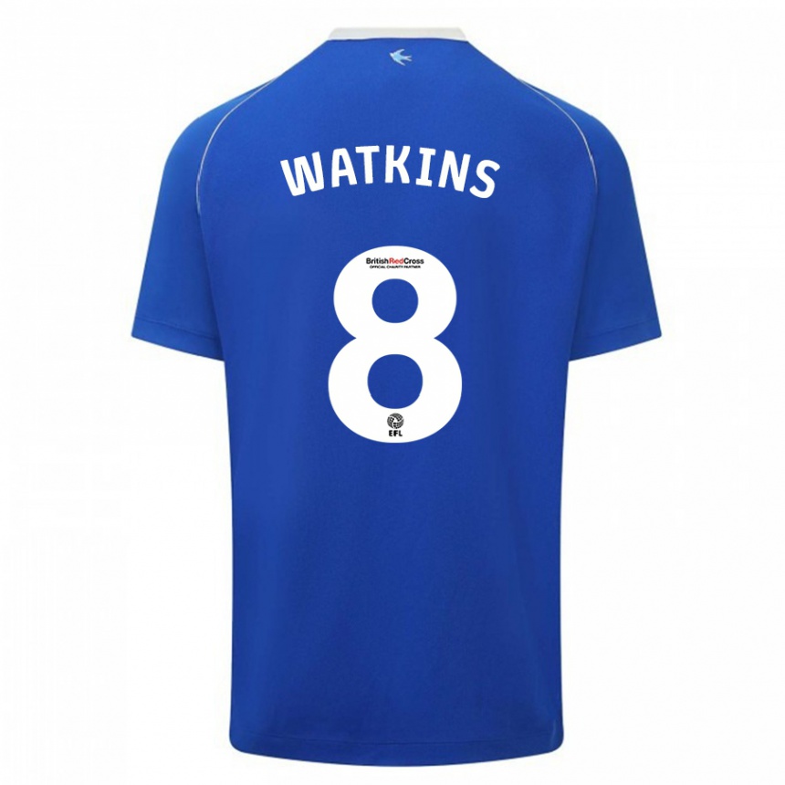 Niño Fútbol Camiseta Seren Watkins #8 Azul 1ª Equipación 2023/24 México