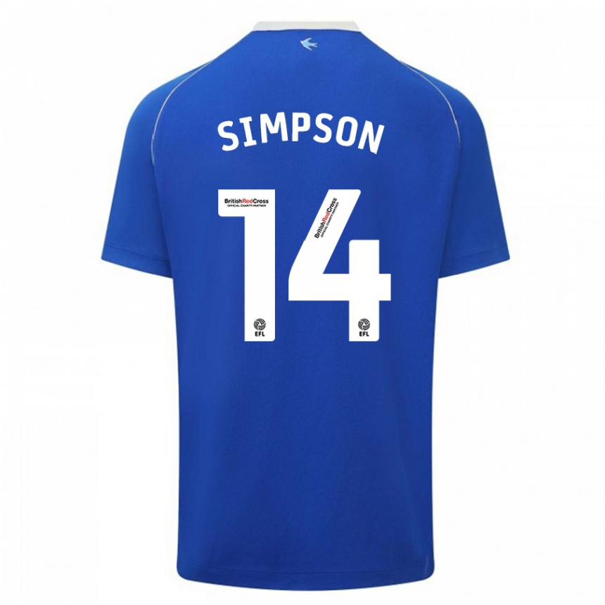 Niño Fútbol Camiseta Jasmine Simpson #14 Azul 1ª Equipación 2023/24 México