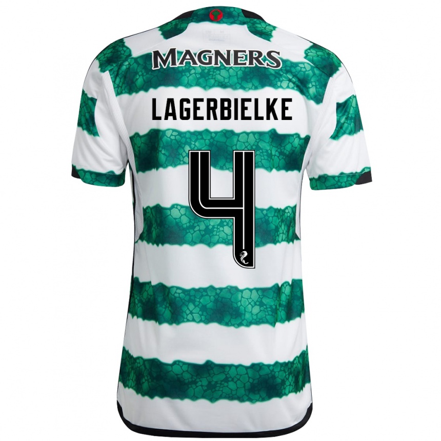 Niño Fútbol Camiseta Gustaf Lagerbielke #4 Verde 1ª Equipación 2023/24 México