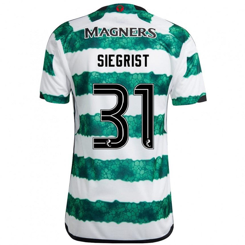 Niño Fútbol Camiseta Benjamin Siegrist #31 Verde 1ª Equipación 2023/24 México