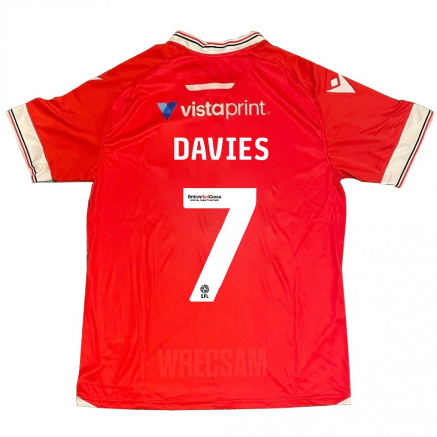 Niño Fútbol Camiseta Jordan Davies #7 Rojo 1ª Equipación 2023/24 México