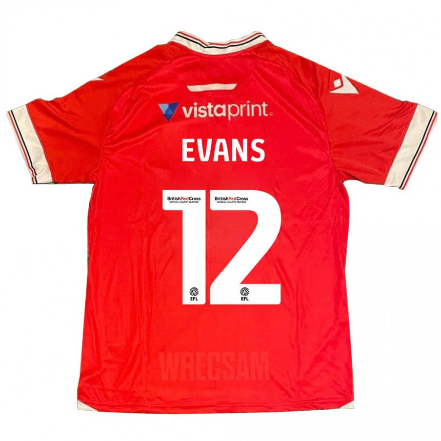 Niño Fútbol Camiseta George Evans #12 Rojo 1ª Equipación 2023/24 México