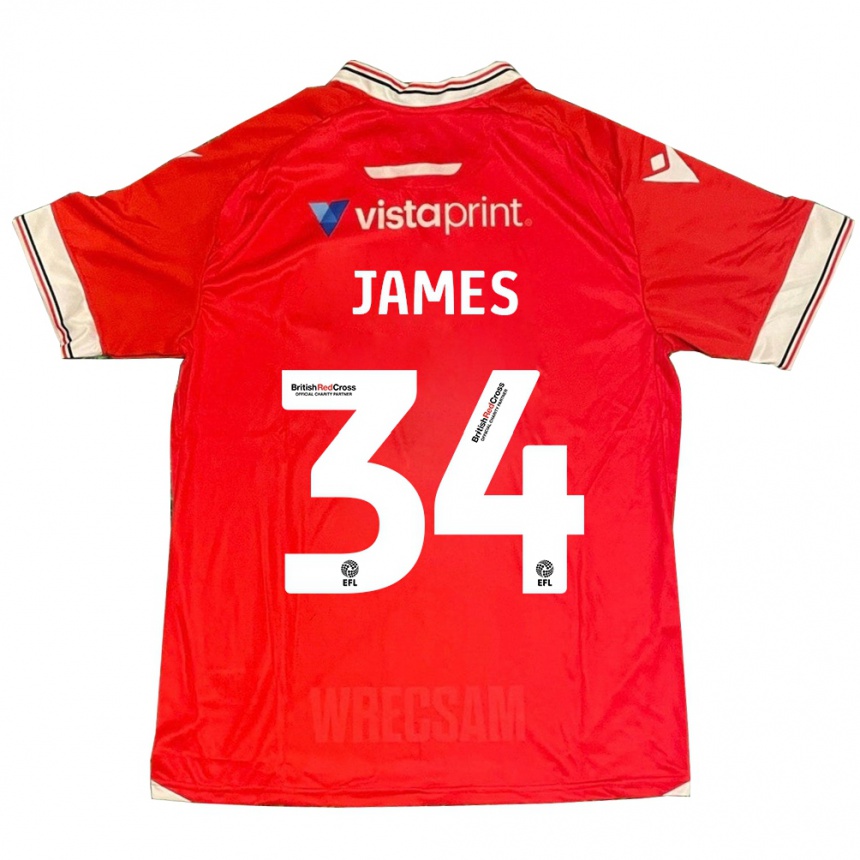 Niño Fútbol Camiseta Aaron James #34 Rojo 1ª Equipación 2023/24 México