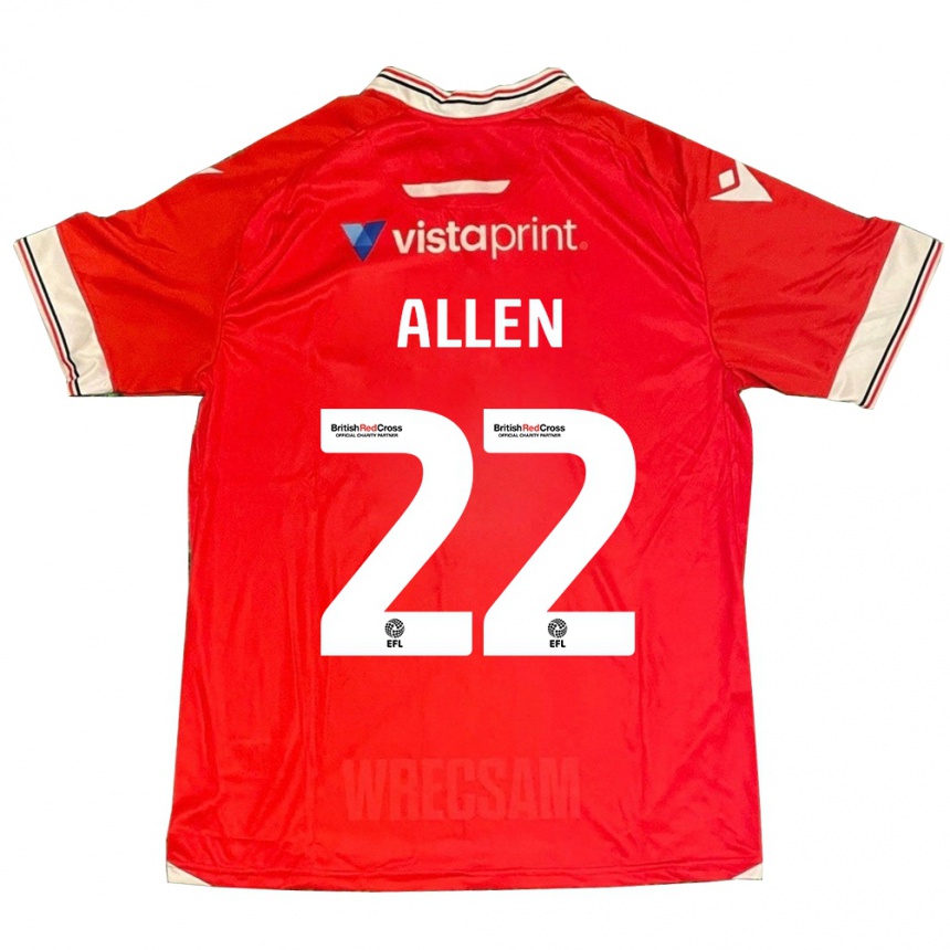 Niño Fútbol Camiseta Keren Allen #22 Rojo 1ª Equipación 2023/24 México