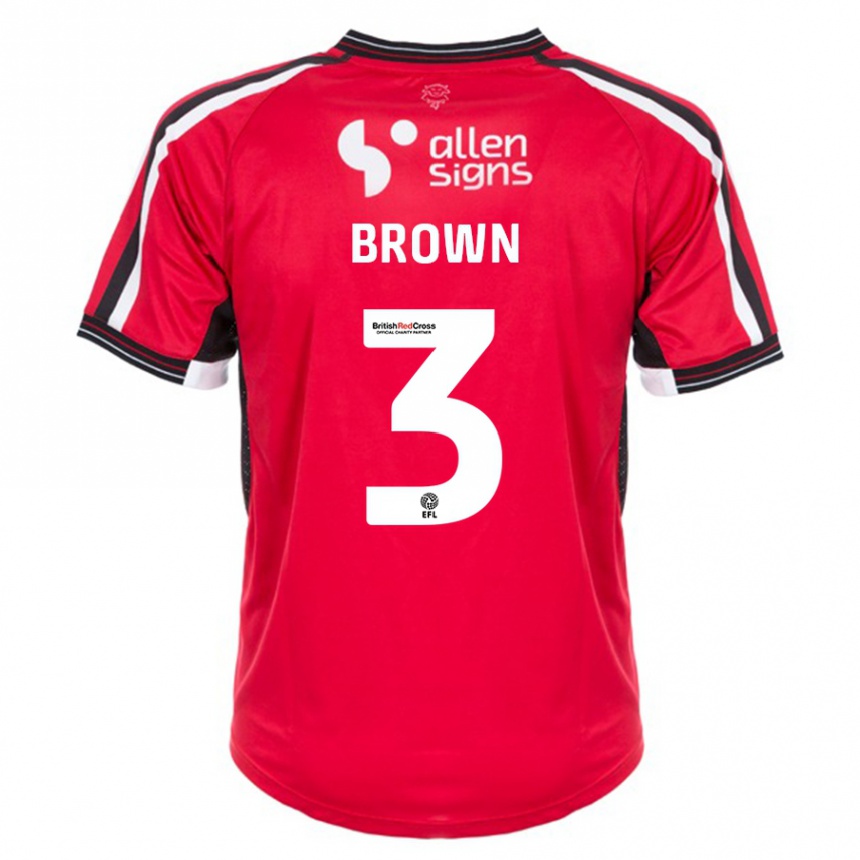 Niño Fútbol Camiseta Jaden Brown #3 Rojo 1ª Equipación 2023/24 México