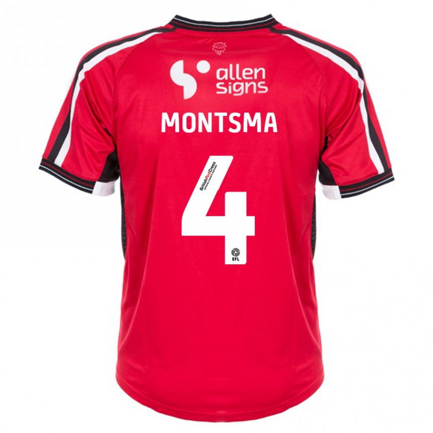 Niño Fútbol Camiseta Lewis Montsma #4 Rojo 1ª Equipación 2023/24 México