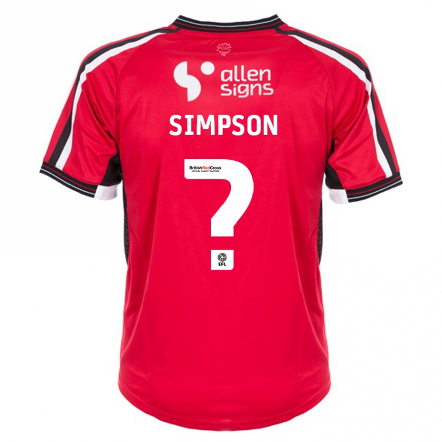 Niño Fútbol Camiseta John Simpson #0 Rojo 1ª Equipación 2023/24 México