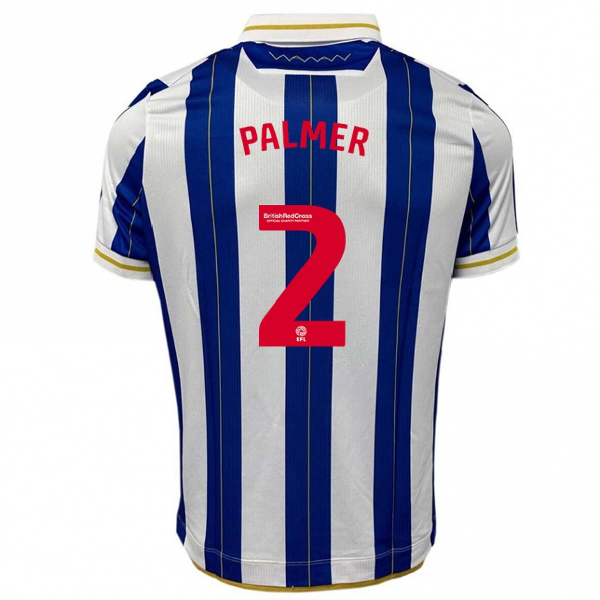 Niño Fútbol Camiseta Liam Palmer #2 Azul Blanco 1ª Equipación 2023/24 México