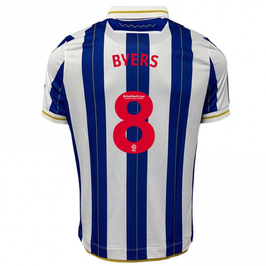 Niño Fútbol Camiseta George Byers #8 Azul Blanco 1ª Equipación 2023/24 México