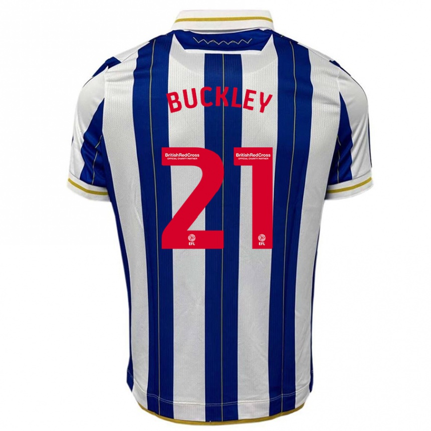 Niño Fútbol Camiseta John Buckley #21 Azul Blanco 1ª Equipación 2023/24 México