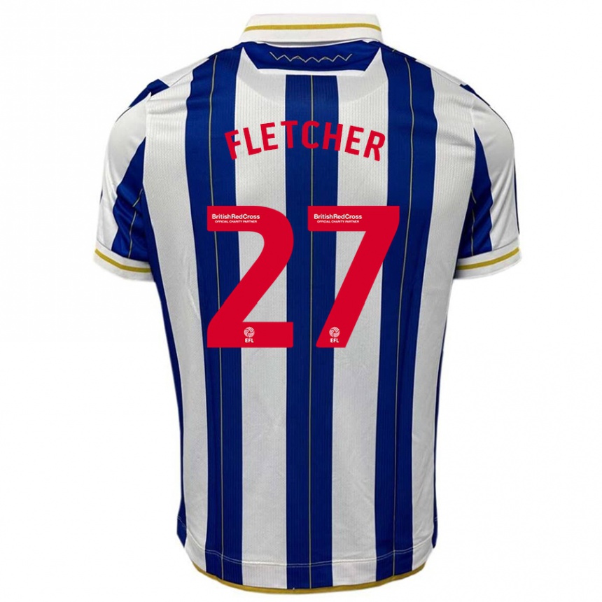 Niño Fútbol Camiseta Ashley Fletcher #27 Azul Blanco 1ª Equipación 2023/24 México