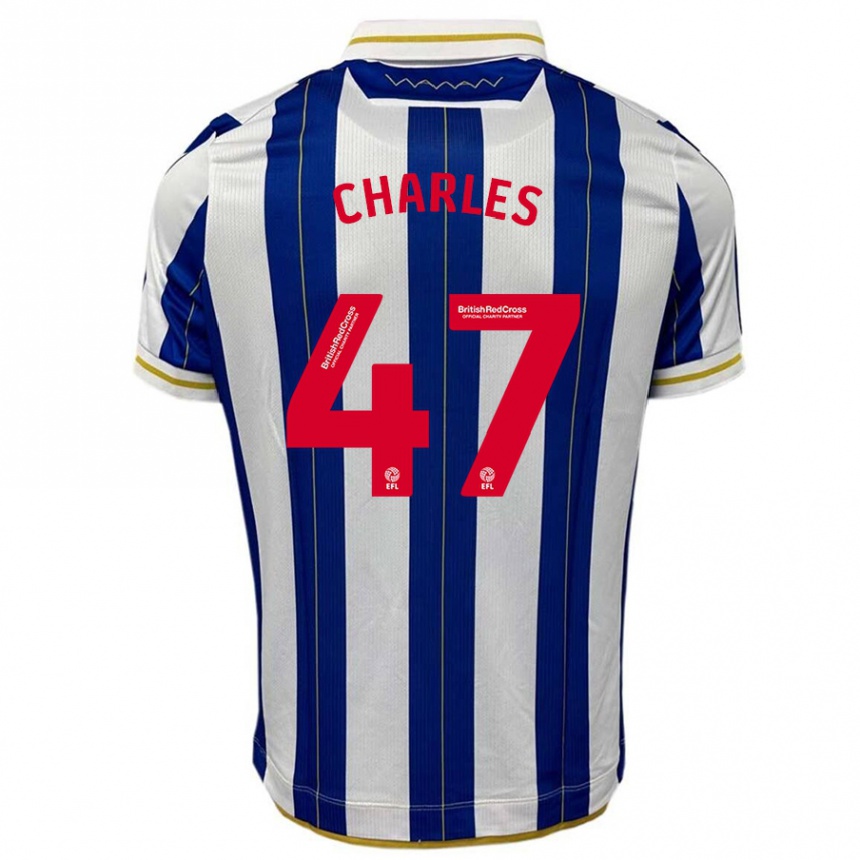 Niño Fútbol Camiseta Pierce Charles #47 Azul Blanco 1ª Equipación 2023/24 México