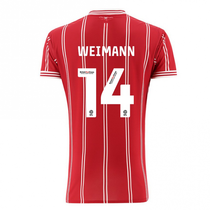 Niño Fútbol Camiseta Andreas Weimann #14 Rojo 1ª Equipación 2023/24 México