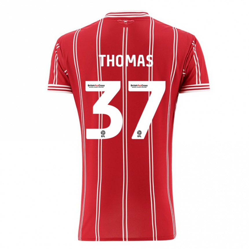 Niño Fútbol Camiseta Olly Thomas #37 Rojo 1ª Equipación 2023/24 México