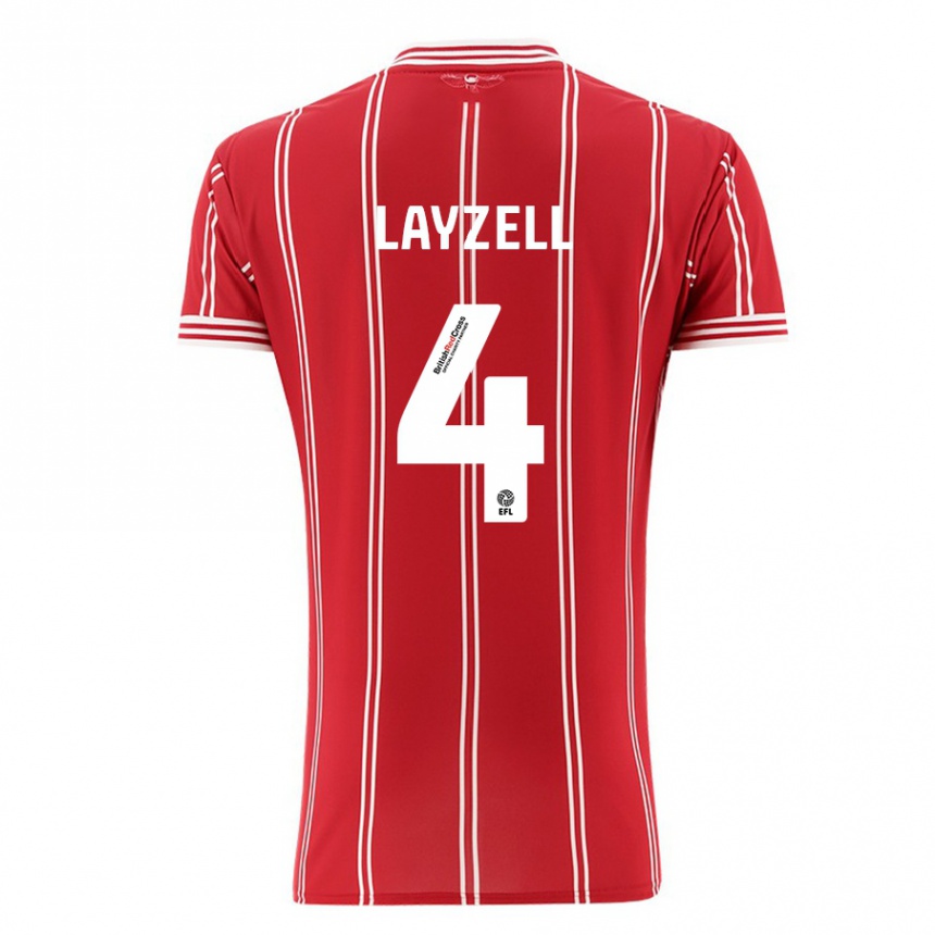 Niño Fútbol Camiseta Naomi Layzell #4 Rojo 1ª Equipación 2023/24 México