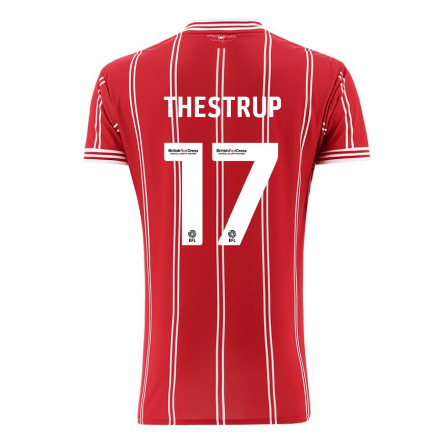 Niño Fútbol Camiseta Amalie Thestrup #17 Rojo 1ª Equipación 2023/24 México