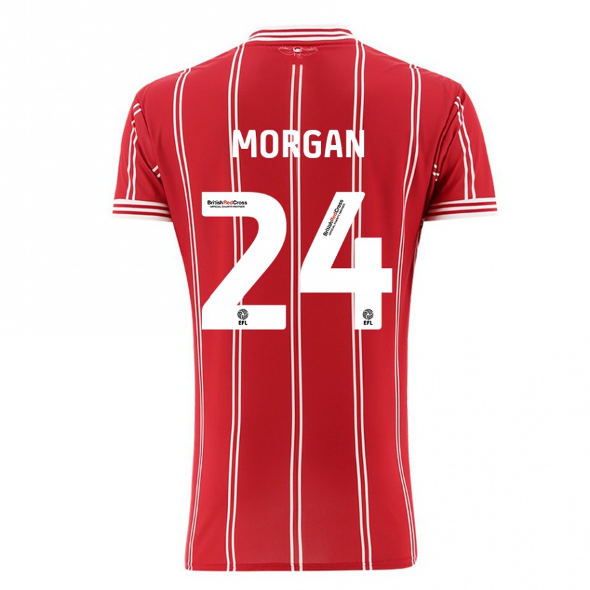 Niño Fútbol Camiseta Ffion Morgan #24 Rojo 1ª Equipación 2023/24 México